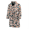 White Cute Daisy Pattern Print Men Long Robe-grizzshop