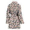 White Cute Daisy Pattern Print Women Long Robe-grizzshop