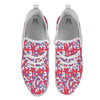 White Digital Camo And Blue Red Print White Athletic Shoes-grizzshop