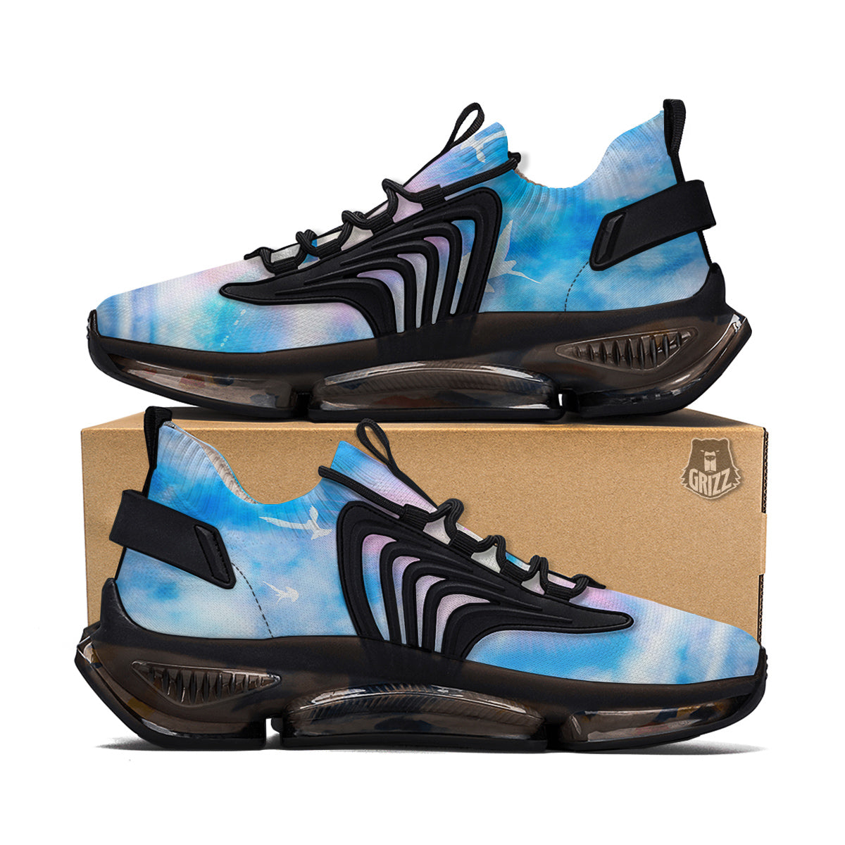White Doves And Christian Cross Print Black Gym Shoes-grizzshop