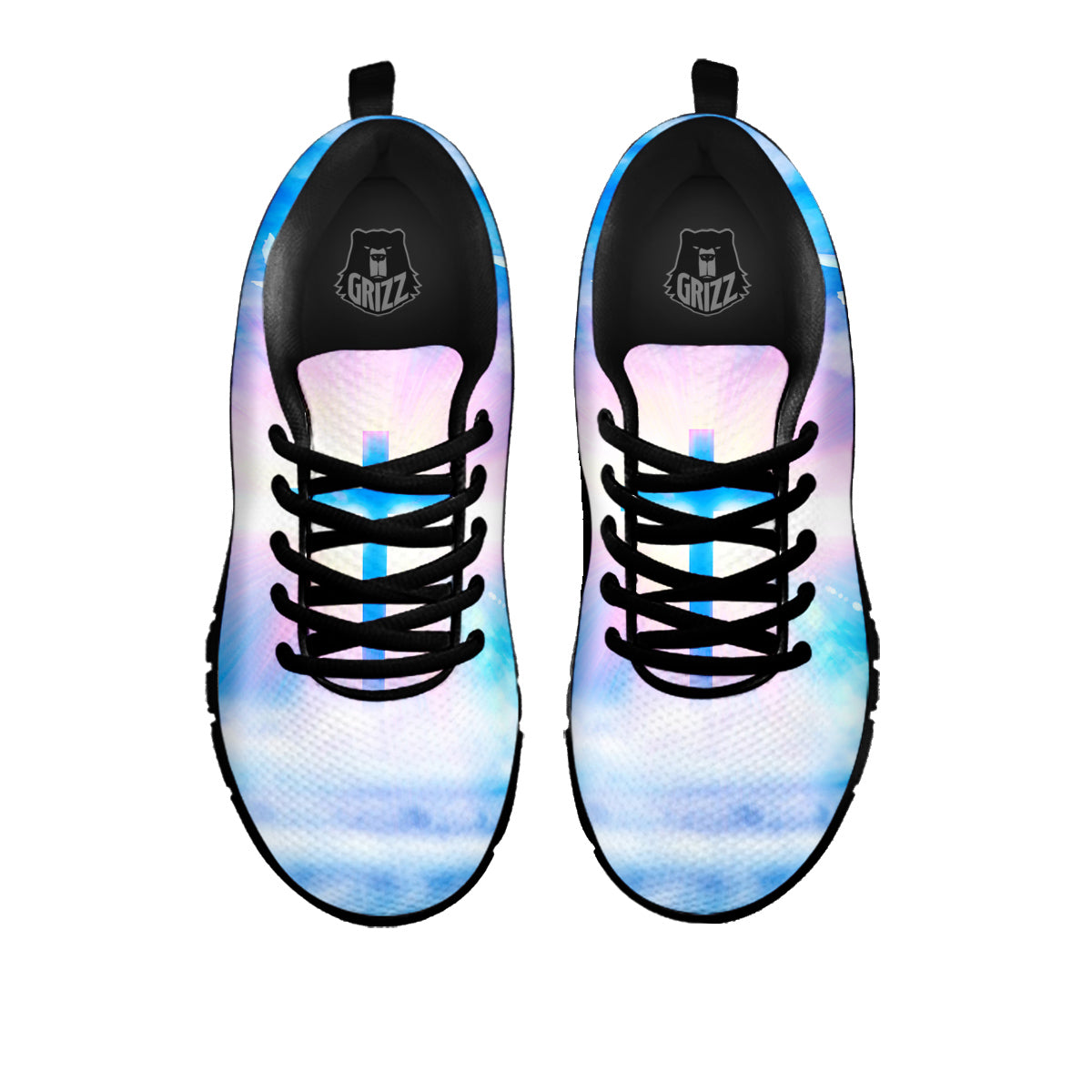White Doves And Christian Cross Print Black Sneaker-grizzshop