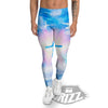 White Doves And Christian Cross Print Men's Leggings-grizzshop