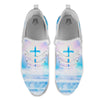 White Doves And Christian Cross Print White Athletic Shoes-grizzshop