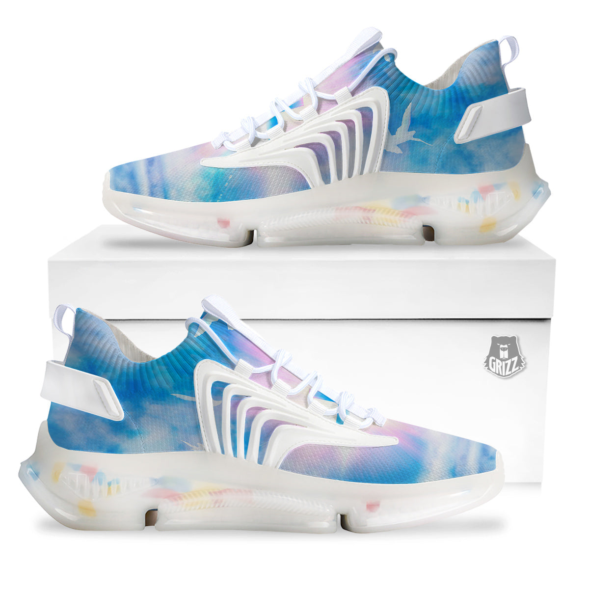 White Doves And Christian Cross Print White Gym Shoes-grizzshop