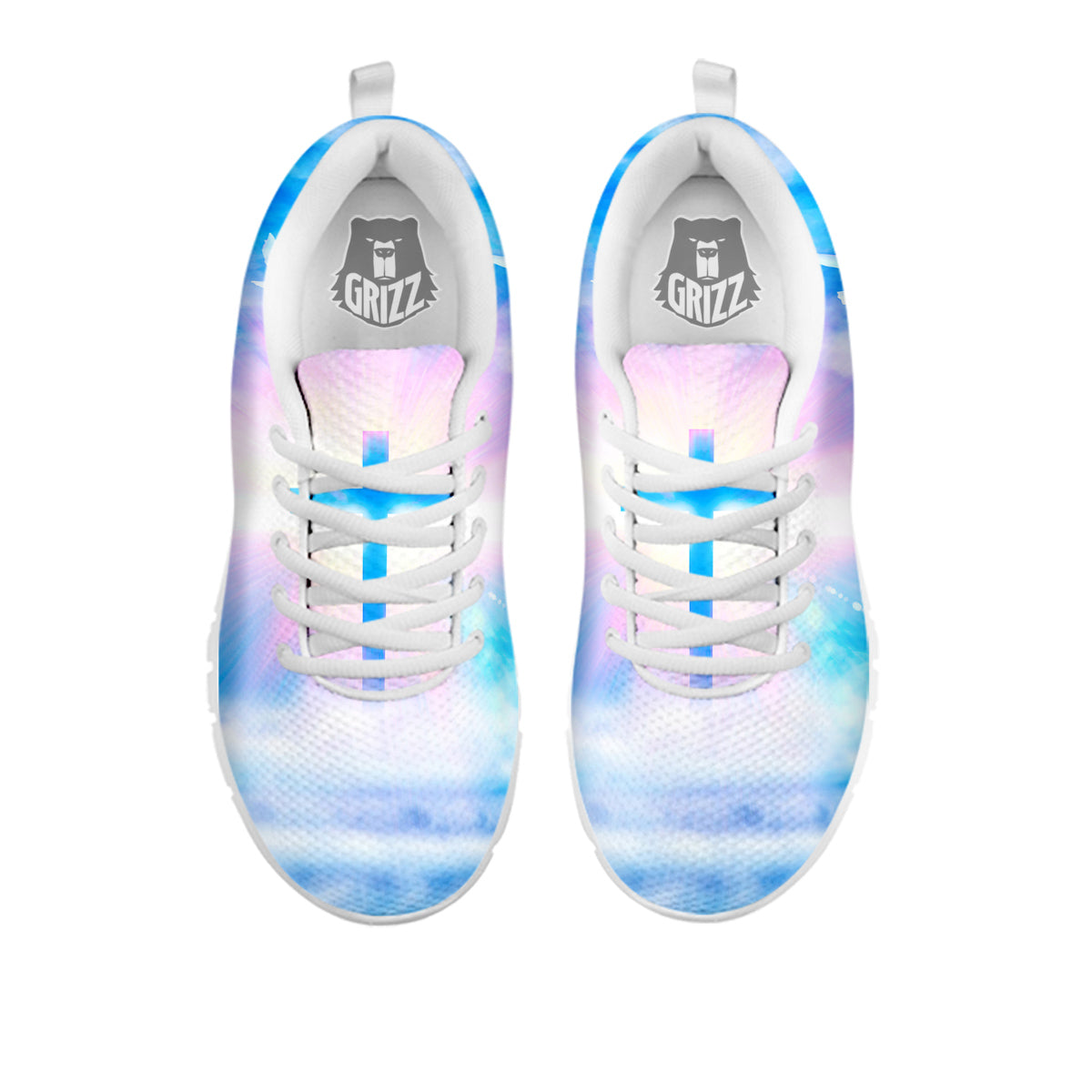 White Doves And Christian Cross Print White Sneaker-grizzshop