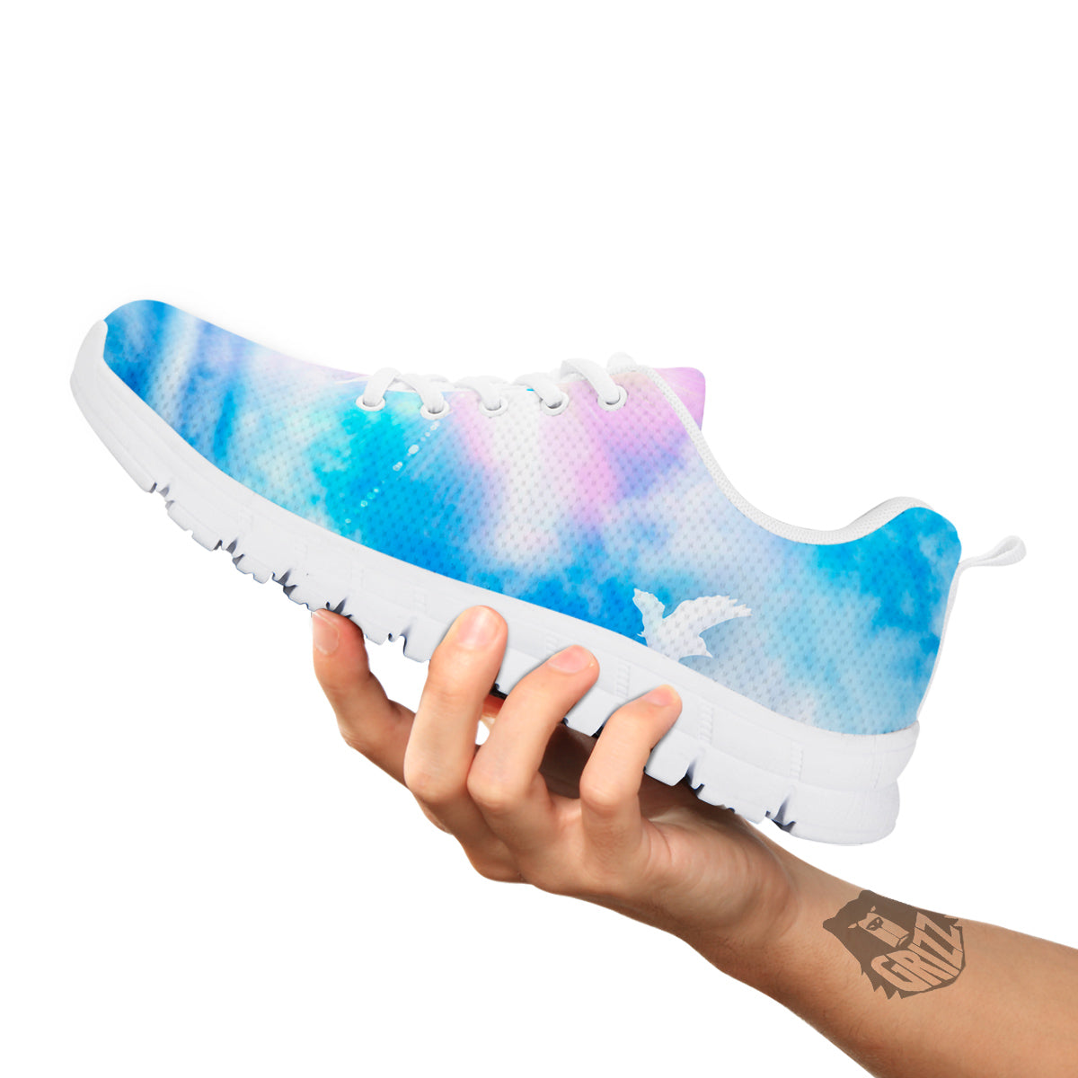 White Doves And Christian Cross Print White Sneaker-grizzshop