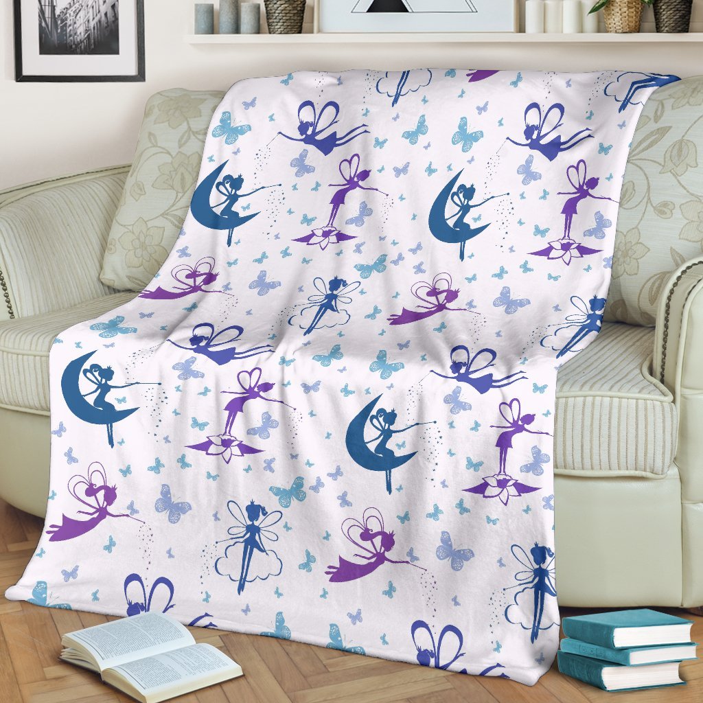 White Fairy Pattern Print Blanket-grizzshop