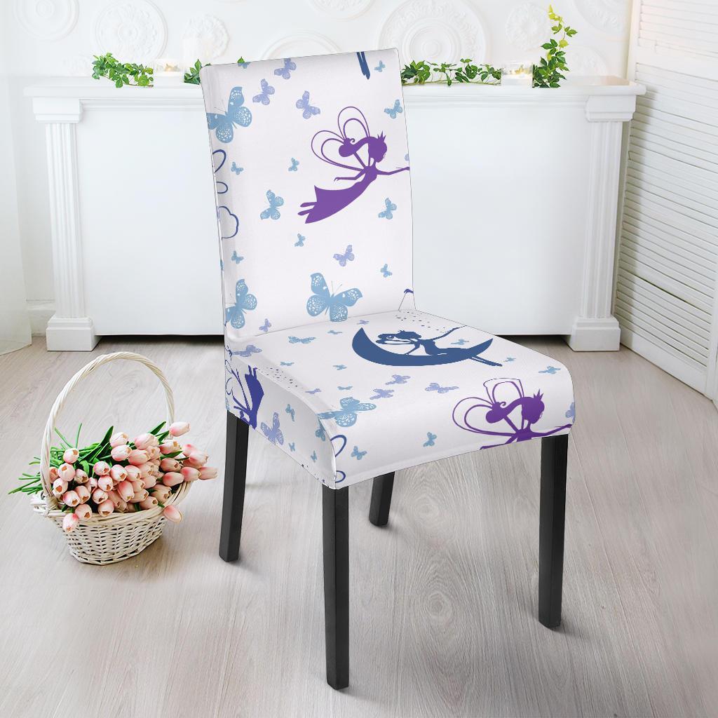 White Fairy Pattern Print Chair Cover-grizzshop