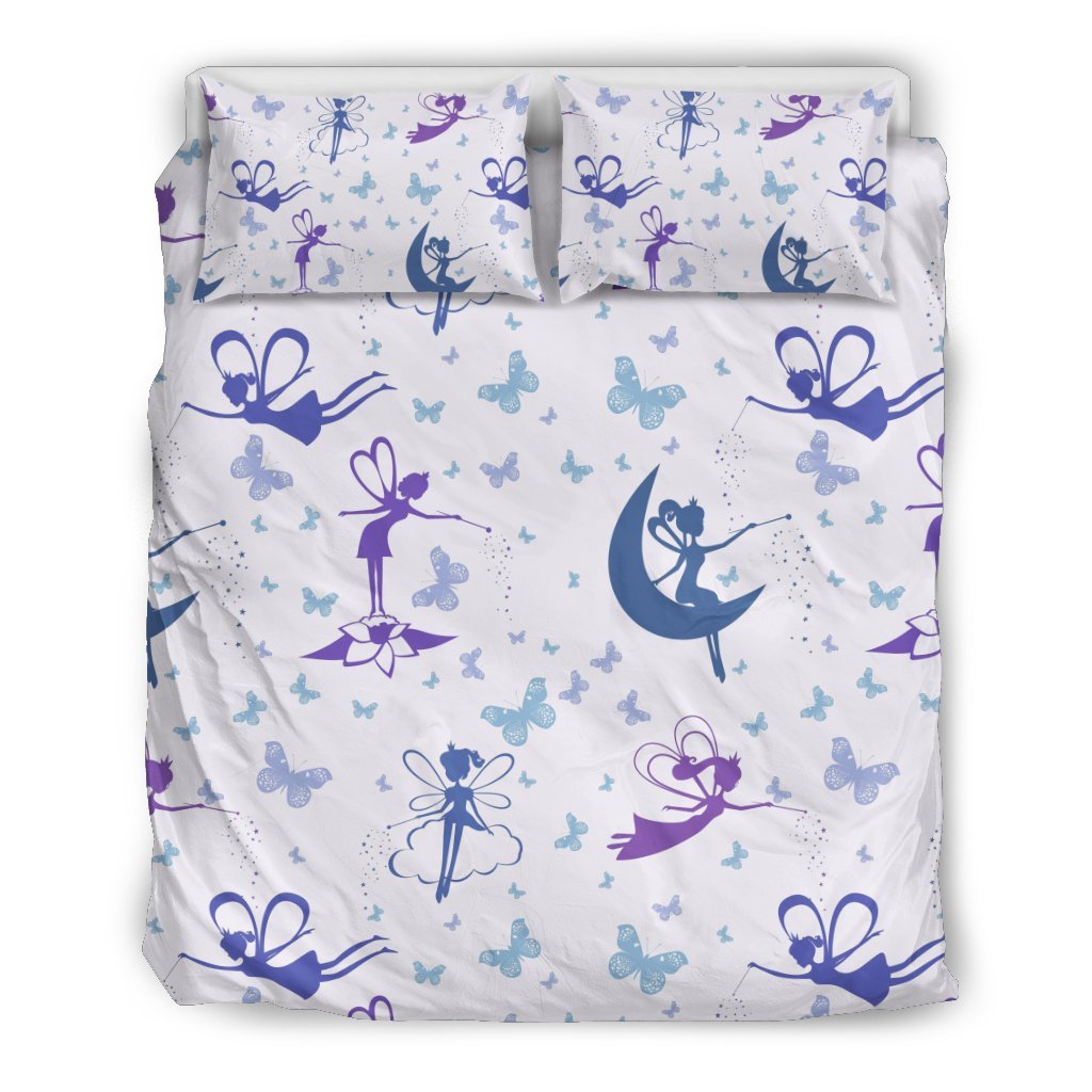 White Fairy Pattern Print Duvet Cover Bedding Set-grizzshop