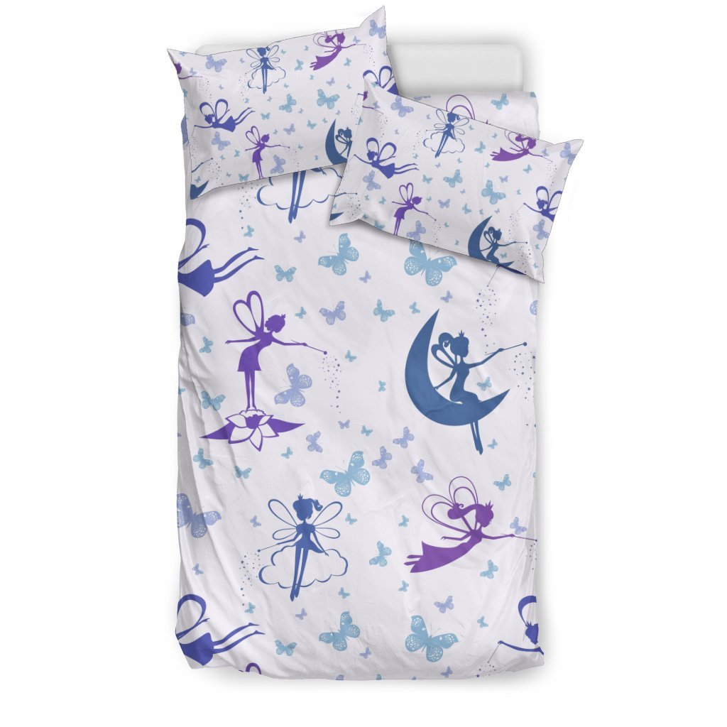 White Fairy Pattern Print Duvet Cover Bedding Set-grizzshop