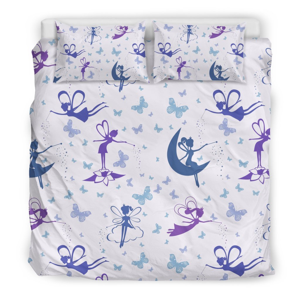 White Fairy Pattern Print Duvet Cover Bedding Set-grizzshop