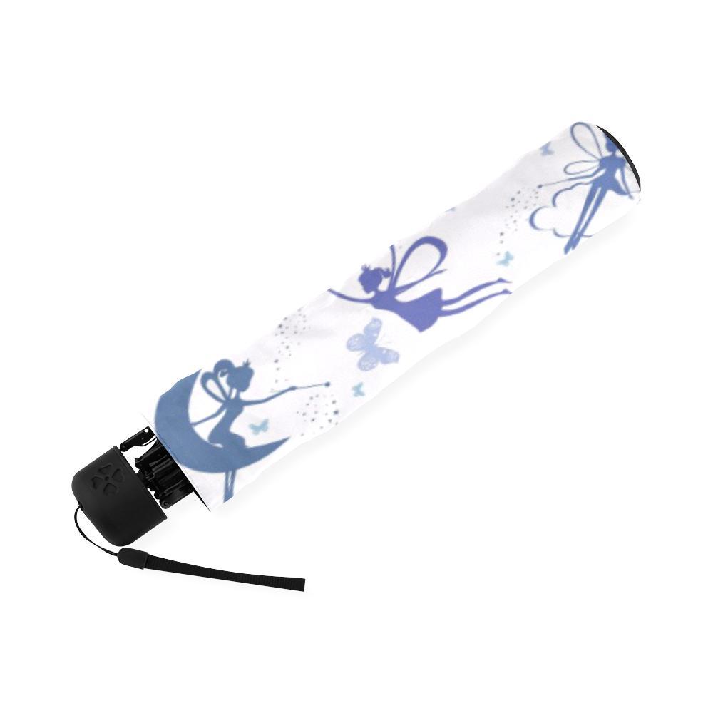 White Fairy Pattern Print Foldable Umbrella-grizzshop