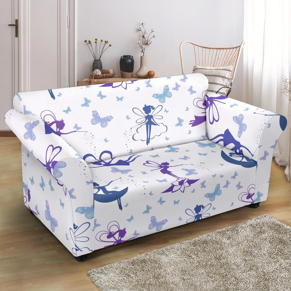 White Fairy Pattern Print Loveseat Cover-grizzshop