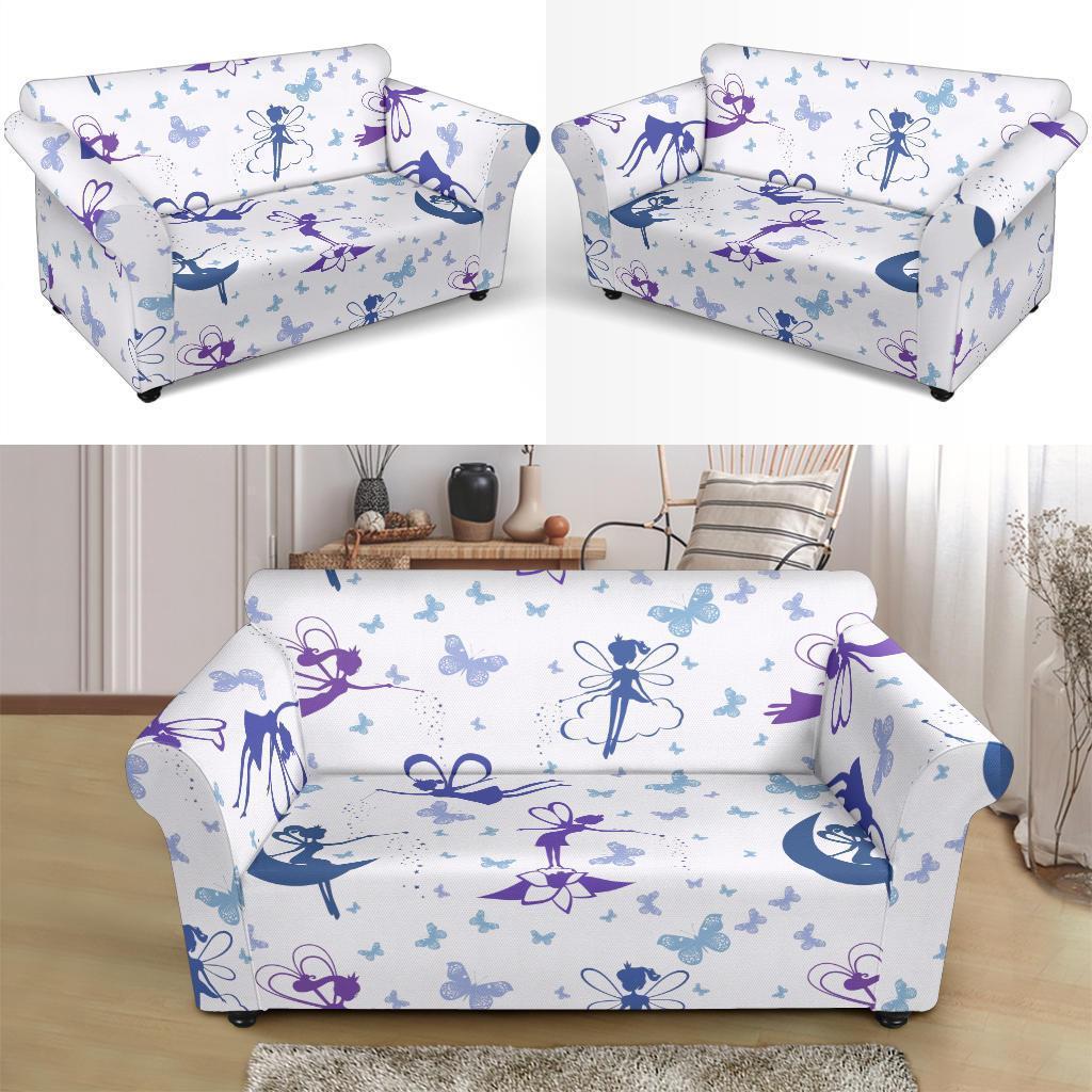 White Fairy Pattern Print Loveseat Cover-grizzshop