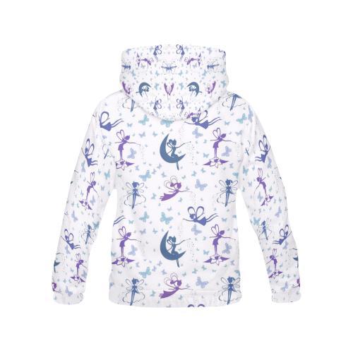 White Fairy Pattern Print Men Pullover Hoodie-grizzshop