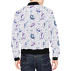 White Fairy Pattern Print Men's Bomber Jacket-grizzshop