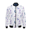 White Fairy Pattern Print Men's Bomber Jacket-grizzshop