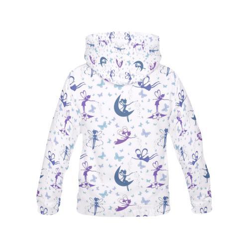 White Fairy Pattern Print Women Pullover Hoodie-grizzshop