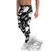 White Ghost Print Pattern Men's Leggings-grizzshop