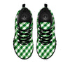 White Gingham And Green Shamrock Print Pattern Black Sneaker-grizzshop