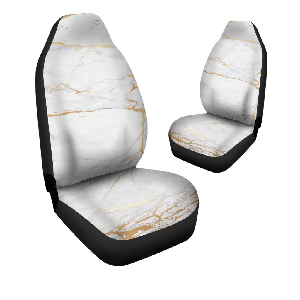 White Gold Marble Car Seat Covers-grizzshop