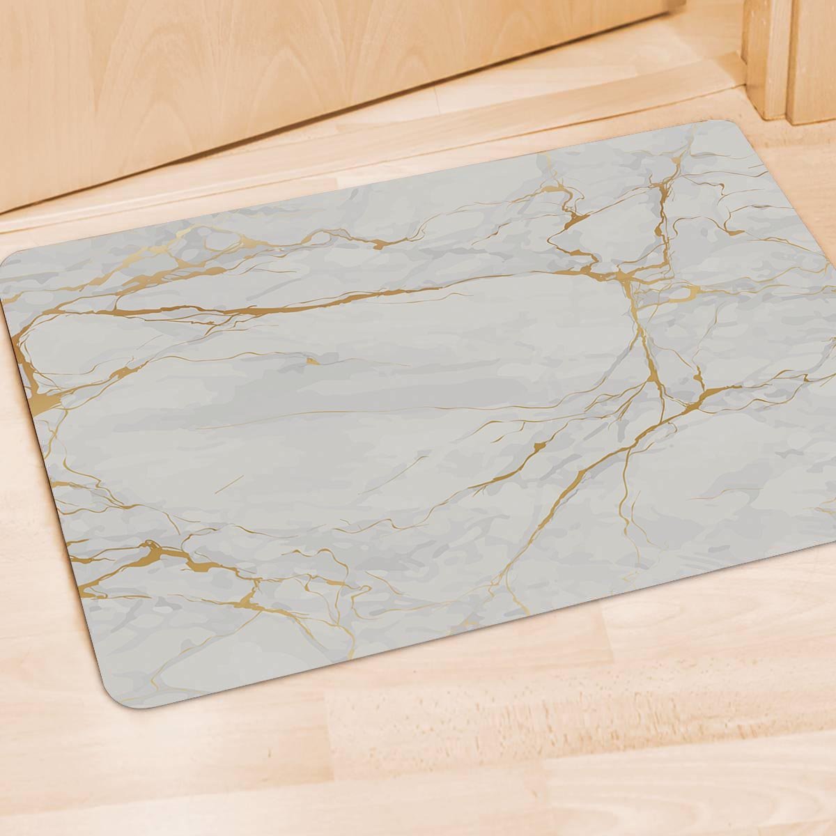 White Gold Marble Door Mat-grizzshop