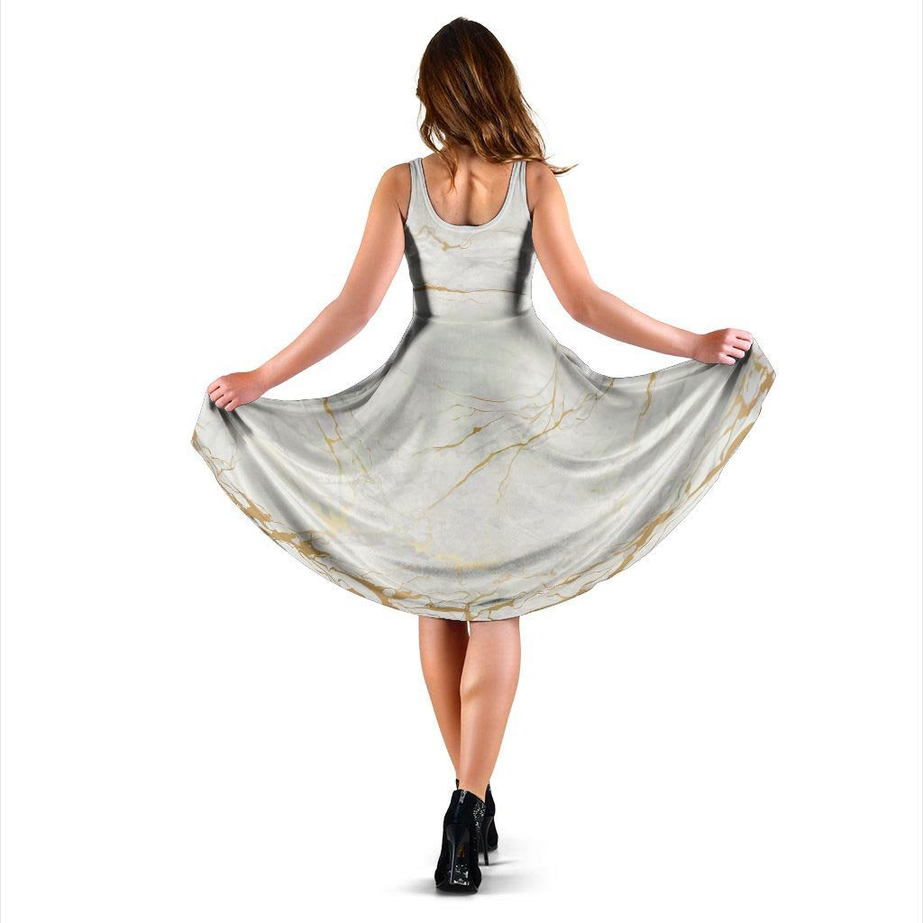 White Gold Marble Dress-grizzshop