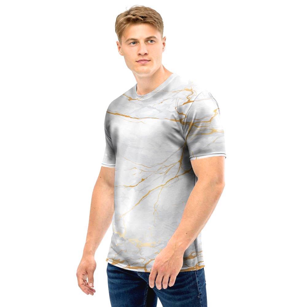 White Gold Marble Men T Shirt-grizzshop