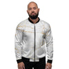 White Gold Marble Men's Bomber Jacket-grizzshop