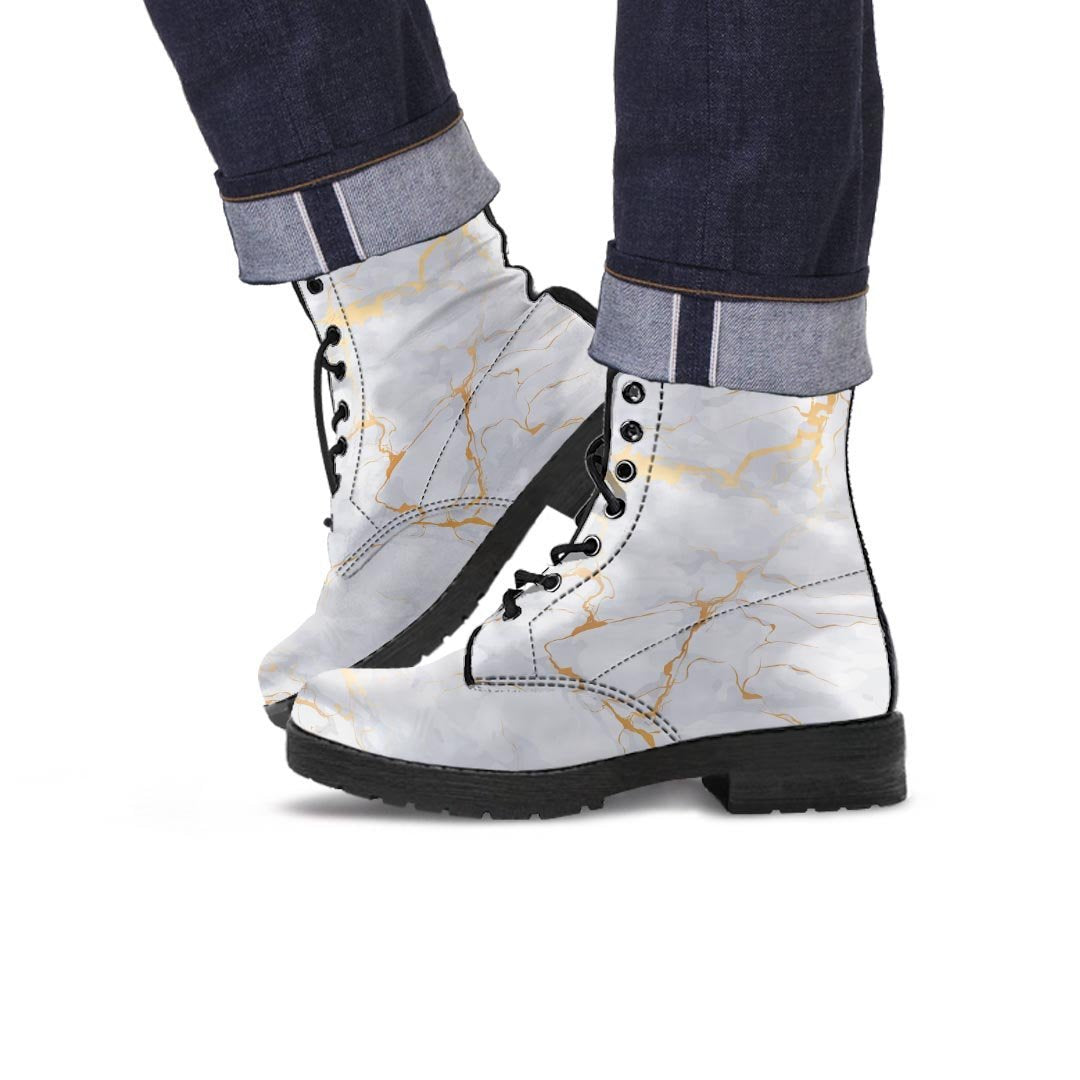 White Gold Marble Men's Boots-grizzshop