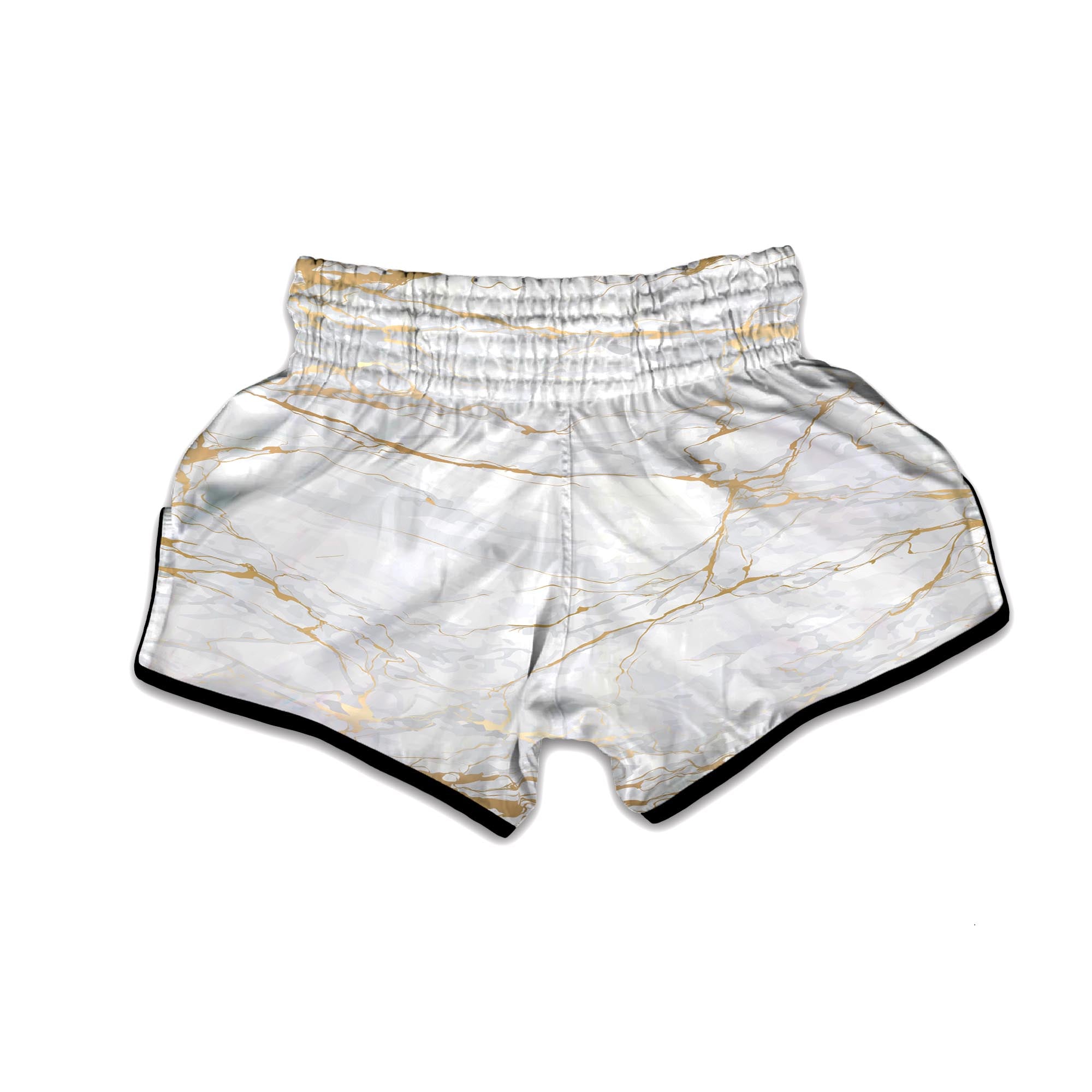 White Gold Marble Muay Thai Boxing Shorts-grizzshop