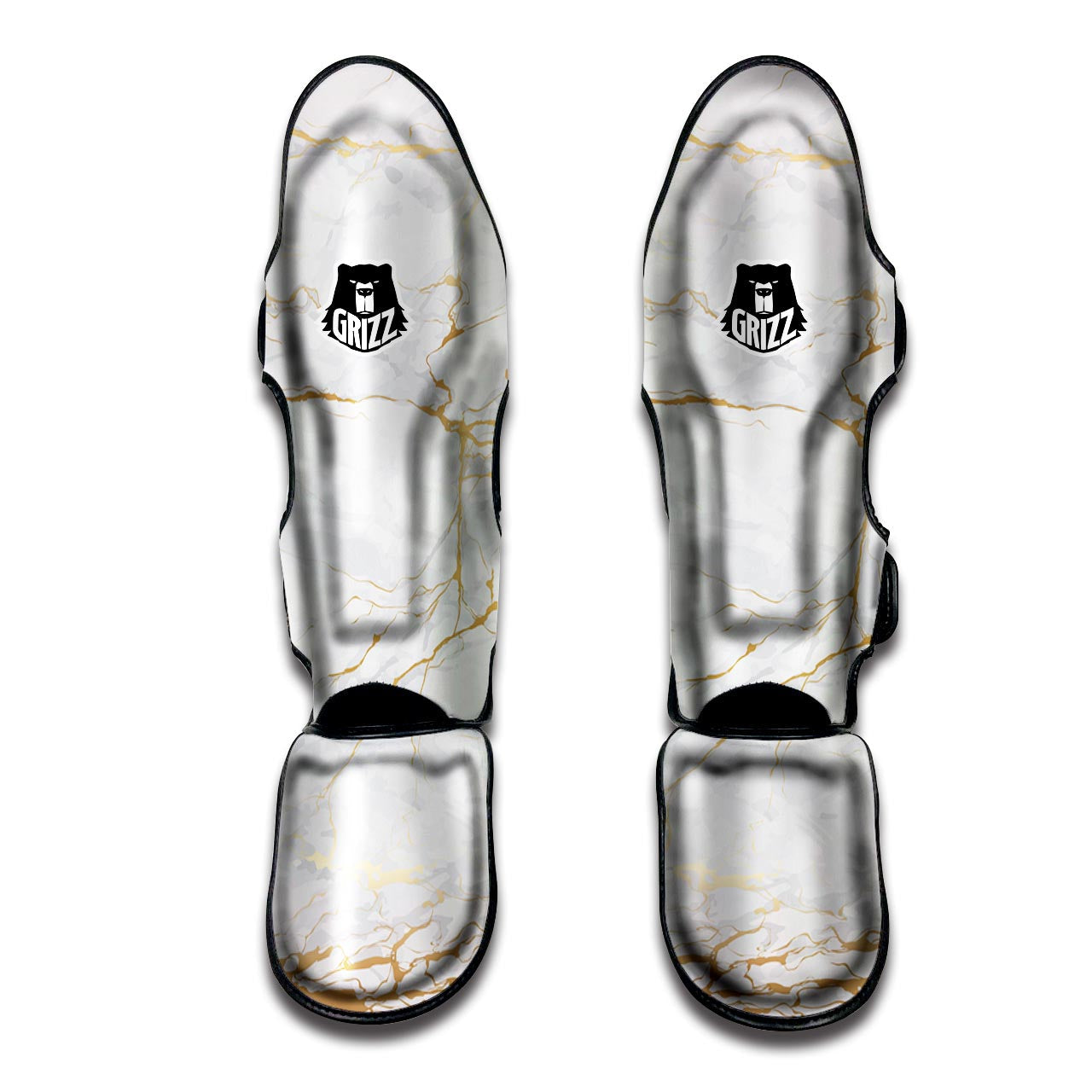 White Gold Marble Muay Thai Shin Guard-grizzshop