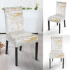 White Gold Marble Pattern Print Chair Cover-grizzshop