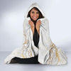 White Gold Marble Pattern Print Hooded Blanket-grizzshop