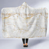 White Gold Marble Pattern Print Hooded Blanket-grizzshop