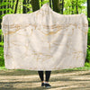 White Gold Marble Pattern Print Hooded Blanket-grizzshop