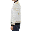 White Gold Marble Pattern Print Men's Bomber Jacket-grizzshop