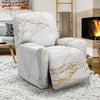 White Gold Marble Pattern Print Recliner Cover-grizzshop