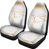 White Gold Marble Pattern Print Universal Fit Car Seat Cover-grizzshop