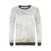 White Gold Marble Pattern Print women's sweater-grizzshop