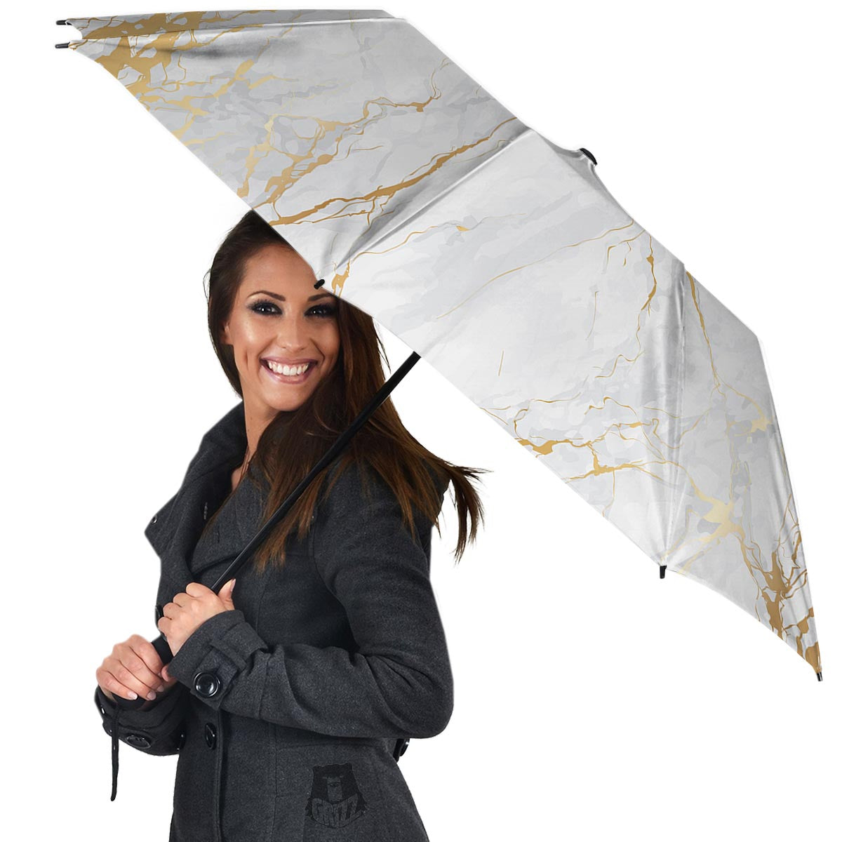 White Gold Marble Umbrella-grizzshop