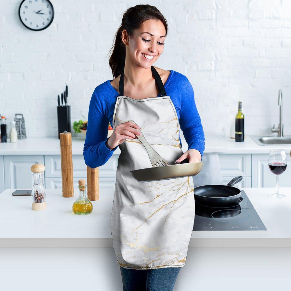 White Gold Marble Women's Apron-grizzshop