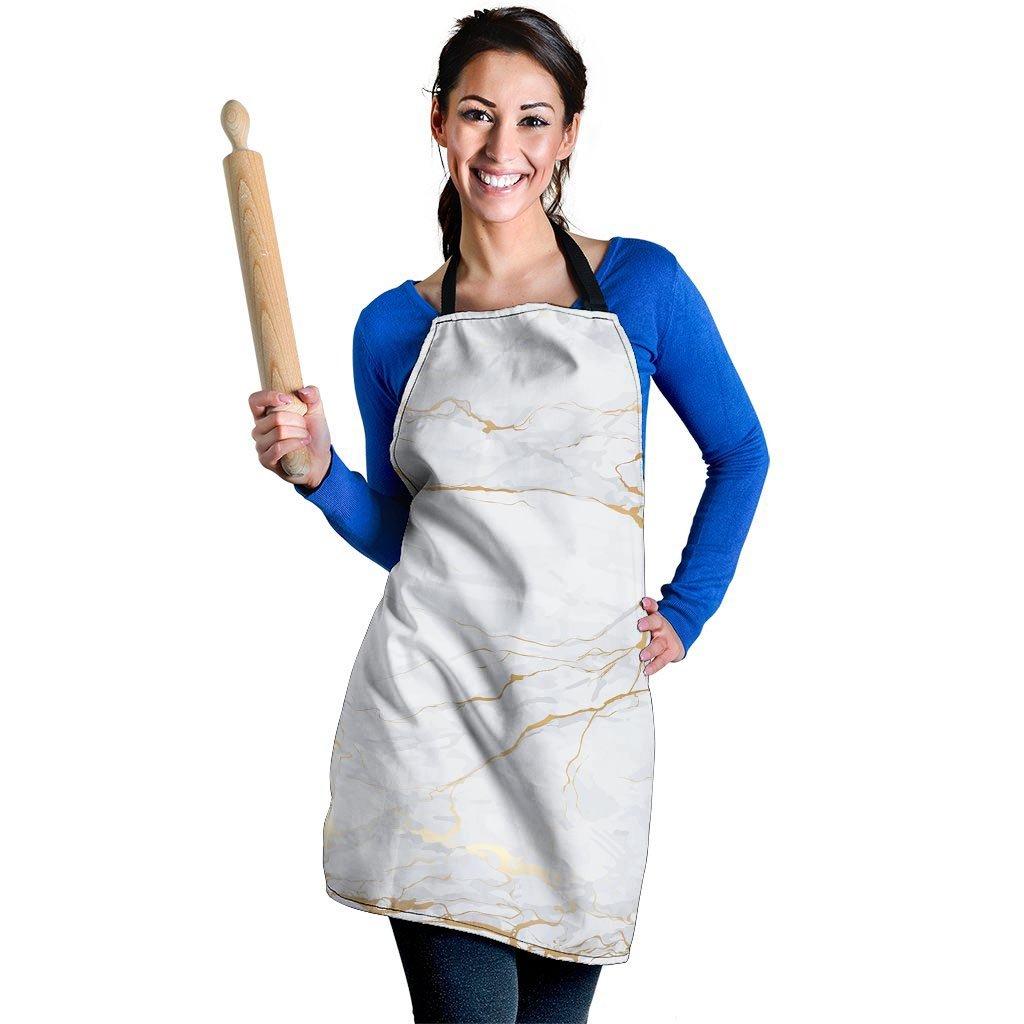 White Gold Marble Women's Apron-grizzshop