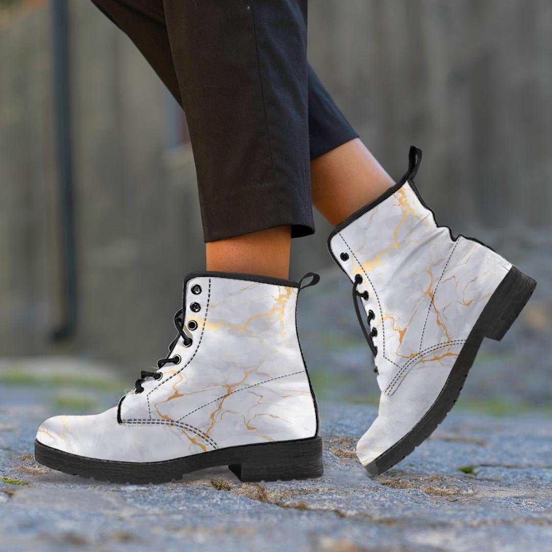 White Gold Marble Women's Boots-grizzshop