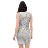 White Gold Tile Marble Bodycon Dress-grizzshop