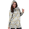 White Gold Tile Marble Hoodie Dress-grizzshop