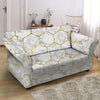 White Gold Tile Marble Loveseat Cover-grizzshop