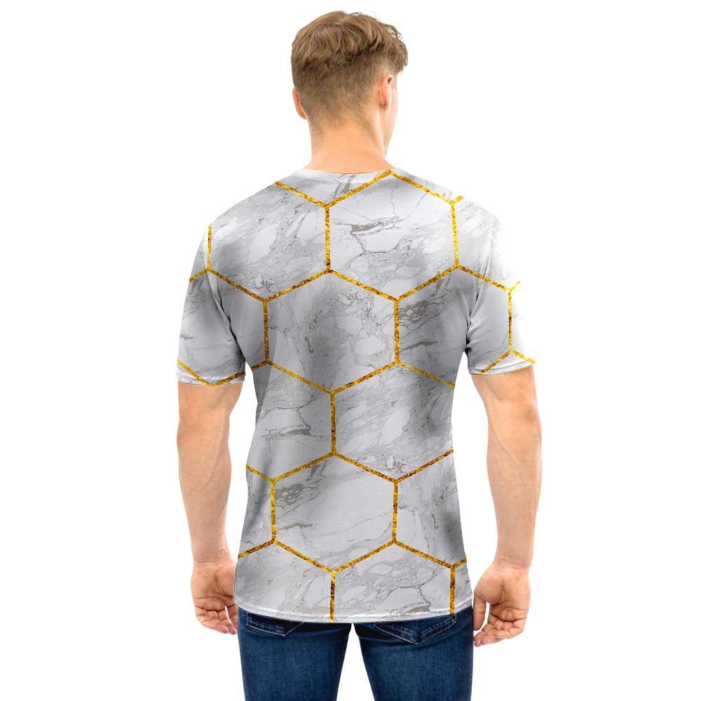 White Gold Tile Marble Men T Shirt-grizzshop