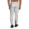 White Gold Tile Marble Men's Joggers-grizzshop