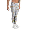 White Gold Tile Marble Men's Leggings-grizzshop